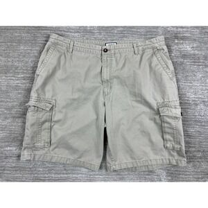 Izod Shorts Mens 42 Beige Cargo Light Wash Khaki Outdoor Casual 100% Cotton